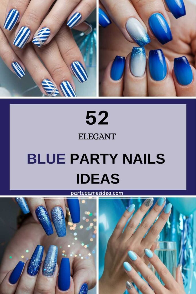 Blue Party Nails Ideas