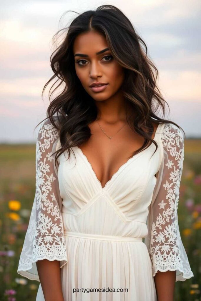 Boho Long Sleeve Wedding Dresses