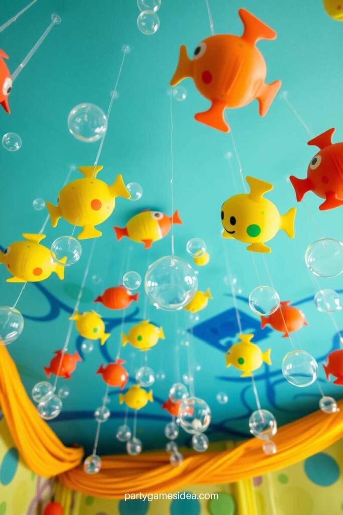 Ceiling Decorations with Fish and Bubbles