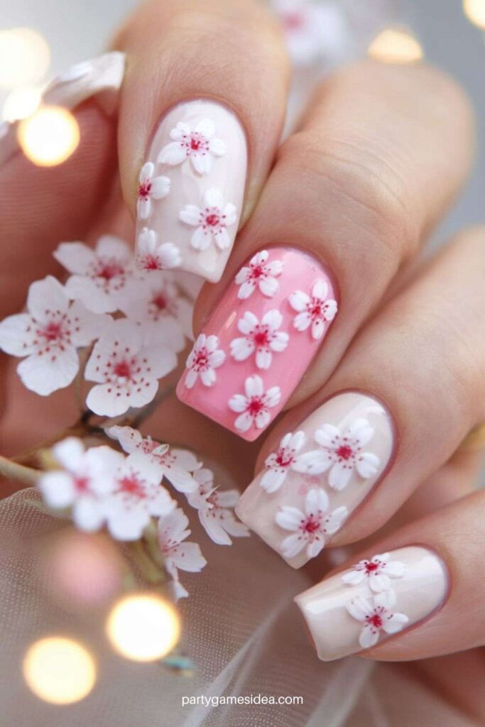 Cherry Blossom Nails