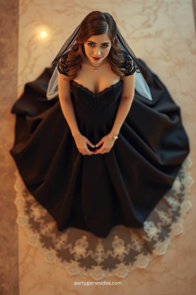 Classic Black Wedding Gown