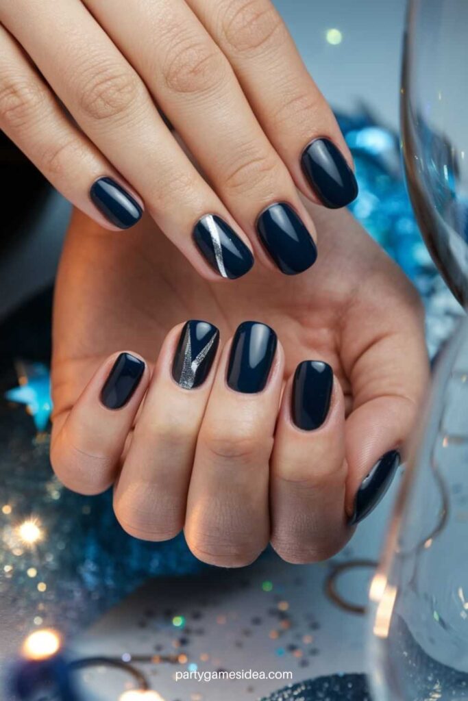 Classic Navy Blue Nails