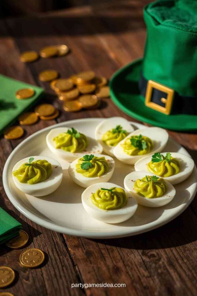 Green Deviled Eggs with Avocado Filling