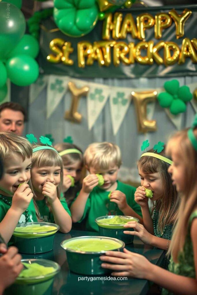 Green Pudding Eating Contest