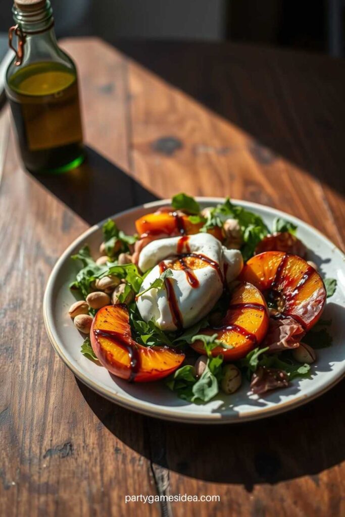 Grilled Peach and Burrata Salad