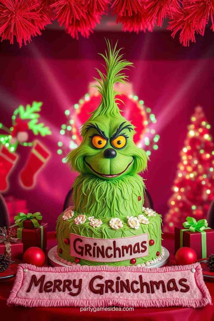 Grinch Face Cake