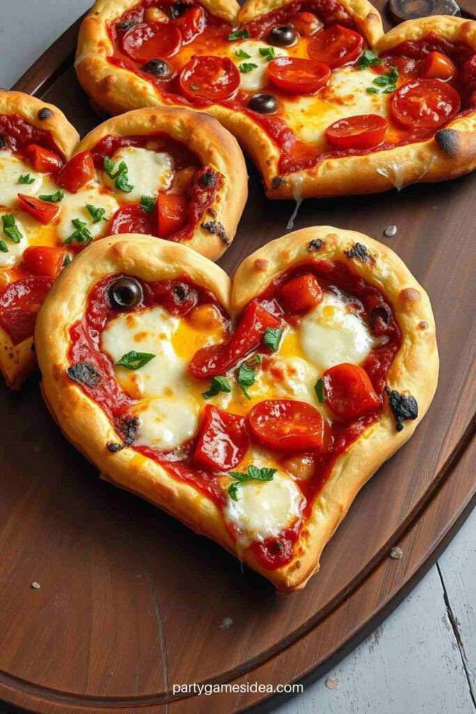 Heart-Shaped Pizzas