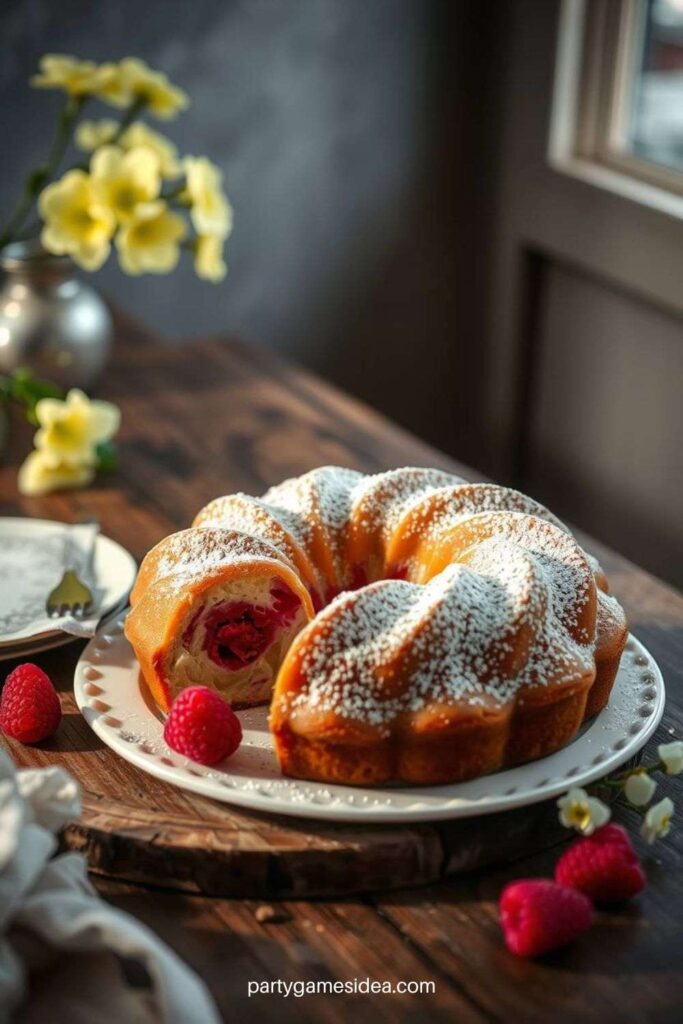 Lemon Raspberry Bundt Cake