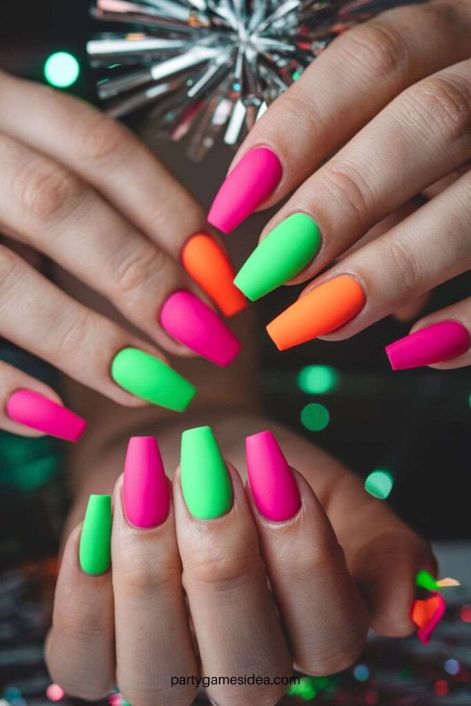 Matte Neon Nails