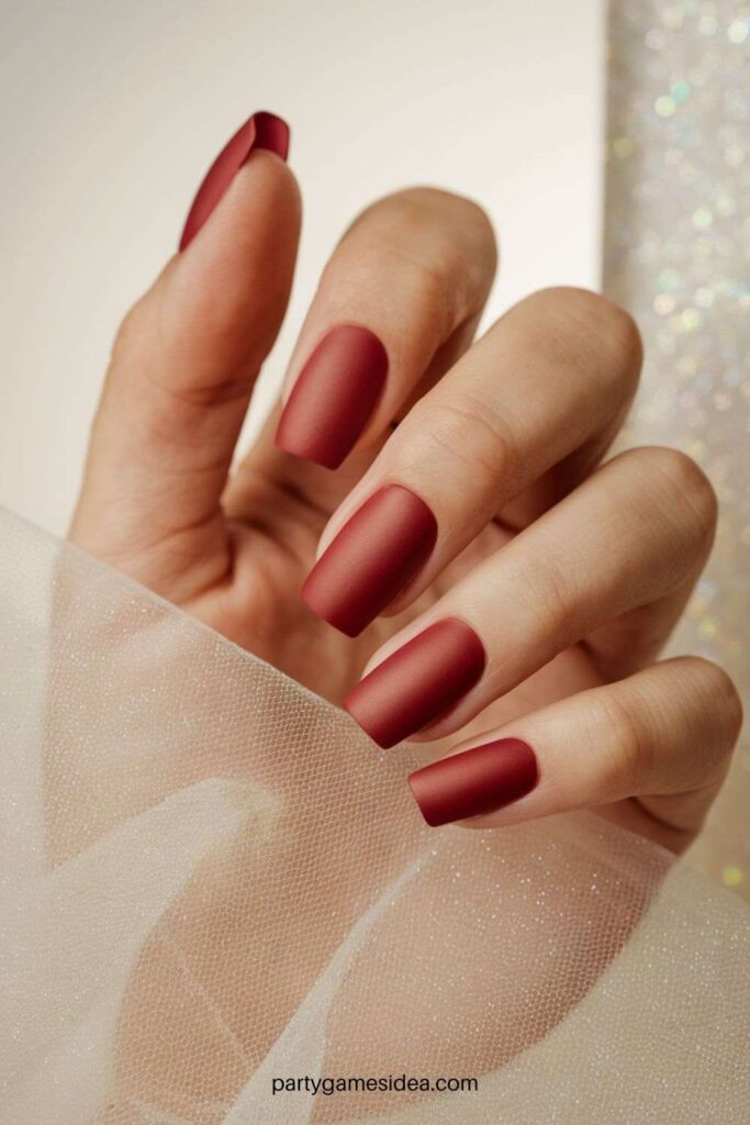 Matte Red Nails