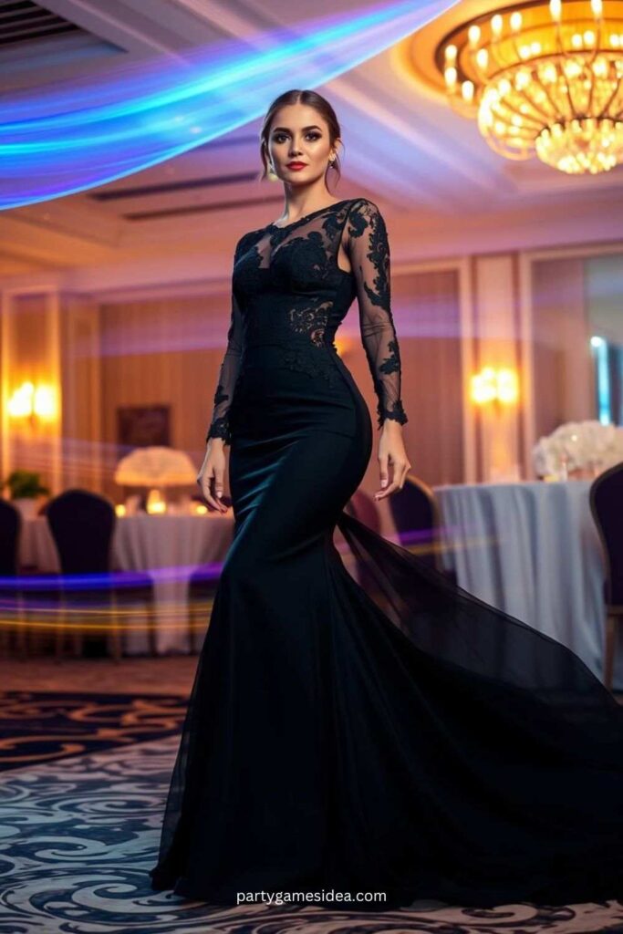 Mermaid-Style Black Wedding Dress