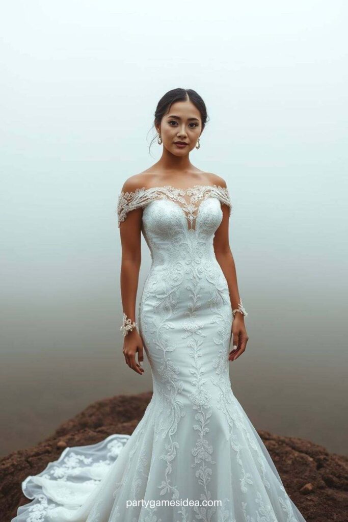 Off-the-Shoulder Mermaid Wedding Dress