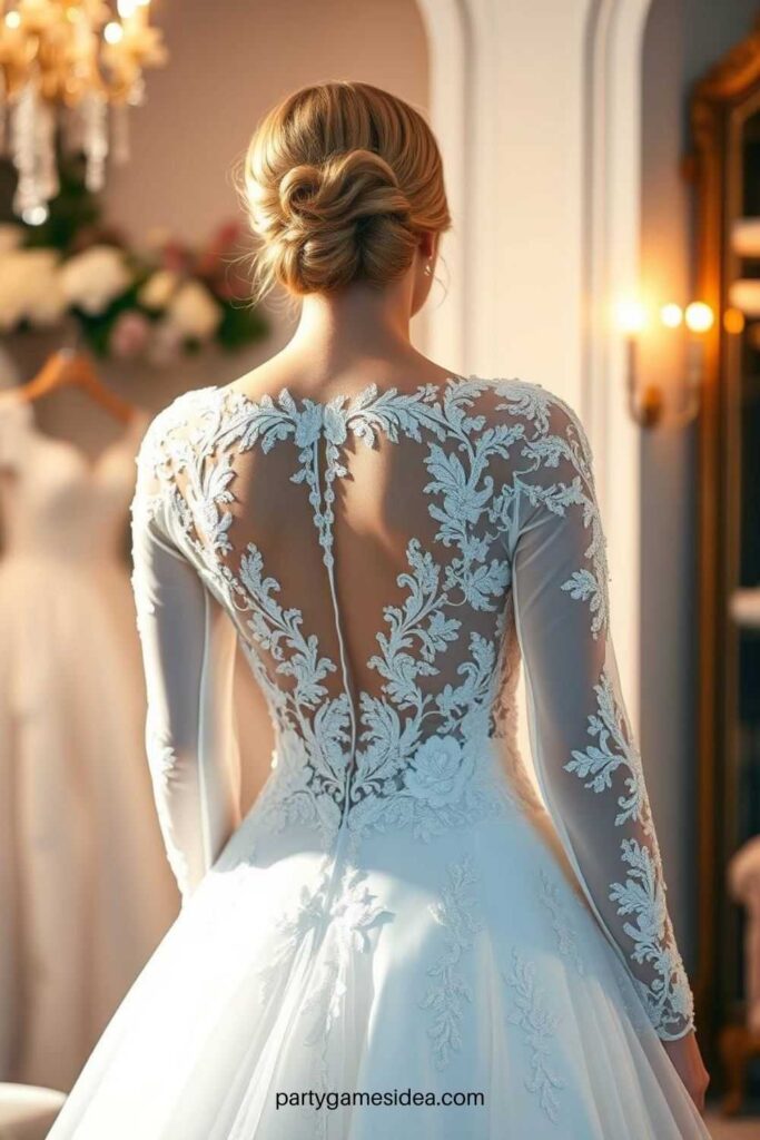 Open-Back Long Sleeve Wedding Dresses