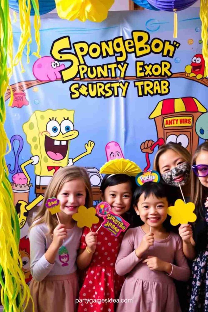 Photo Booth with SpongeBob Backdrop