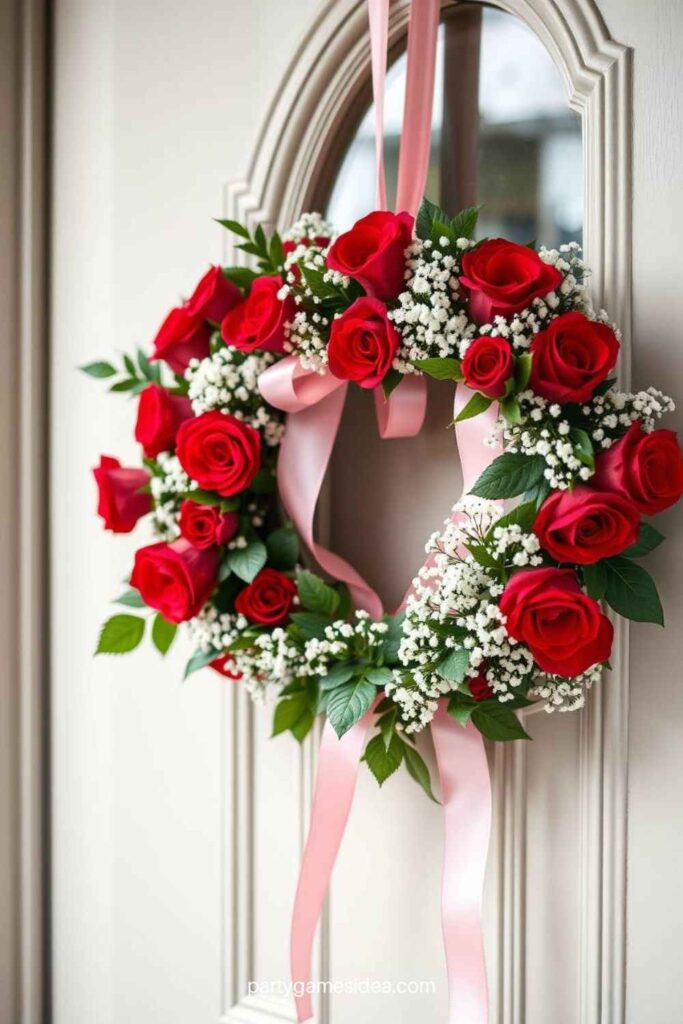 Romantic Red Rose Wreath