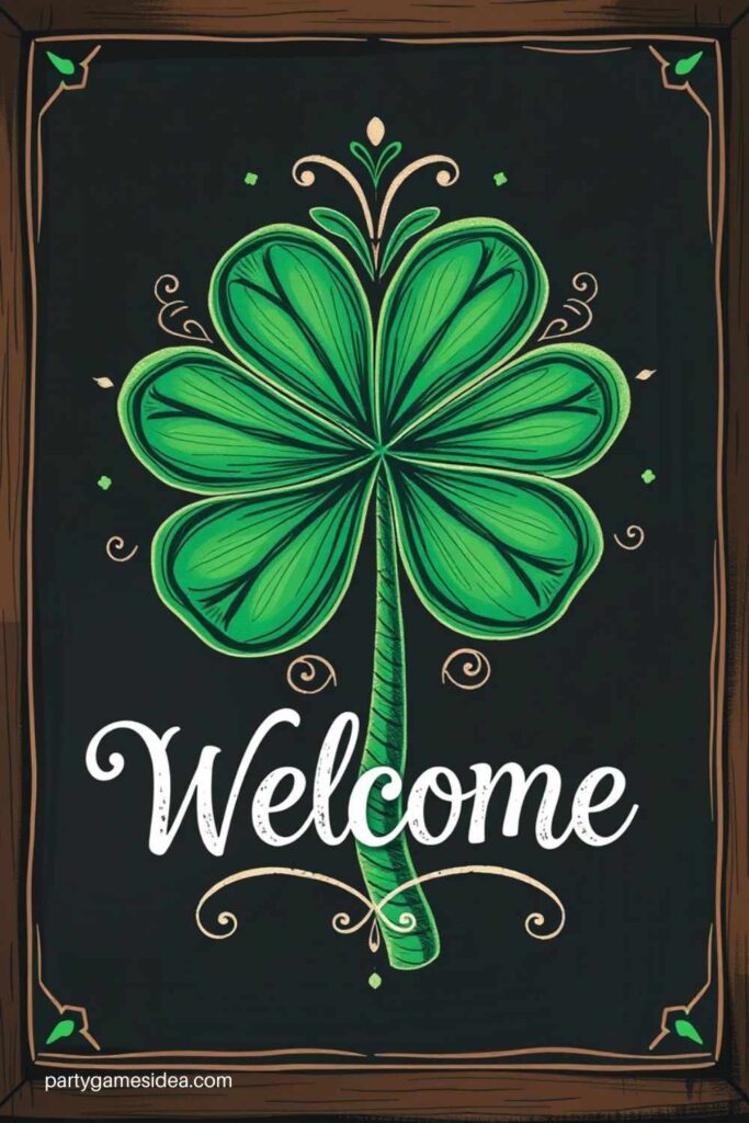 Shamrock-shaped Welcome Sign