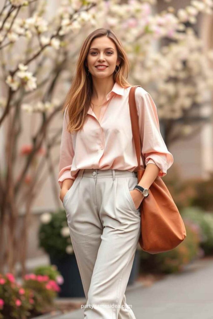 Sleeveless Blouse and Linen Pants