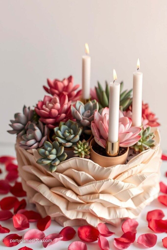 Succulent and Candle Combo