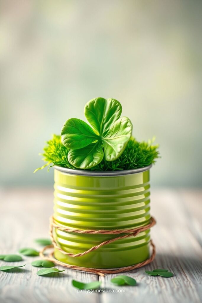 Tin Can Shamrock Planter