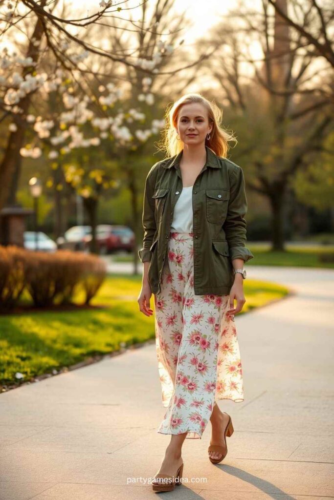 Utility Jacket and Midi Skirt